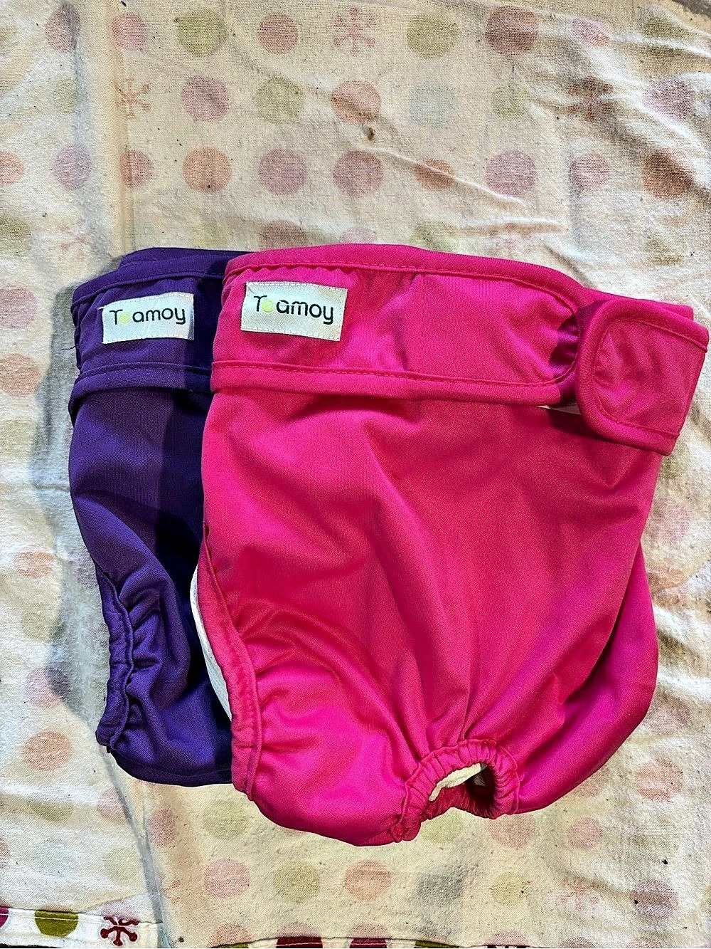 2 pair- T Camoy Diaper Covers Pink & Purple Like New